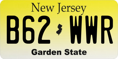 NJ license plate B62WWR