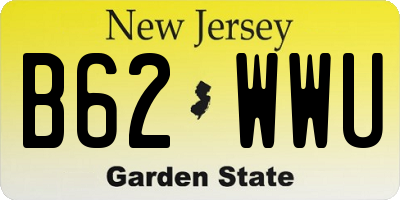 NJ license plate B62WWU