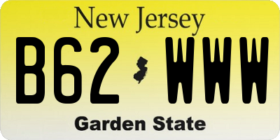 NJ license plate B62WWW