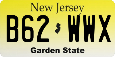 NJ license plate B62WWX