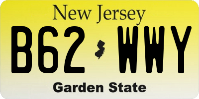 NJ license plate B62WWY