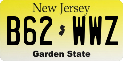 NJ license plate B62WWZ