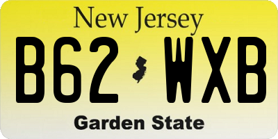 NJ license plate B62WXB