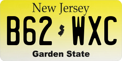 NJ license plate B62WXC