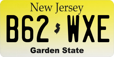 NJ license plate B62WXE