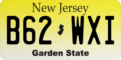 NJ license plate B62WXI