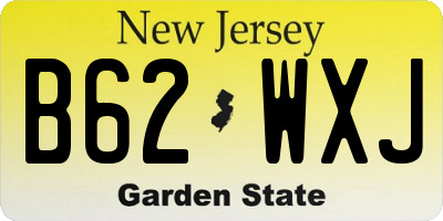 NJ license plate B62WXJ