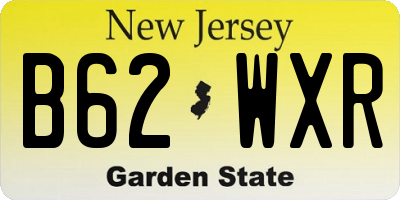 NJ license plate B62WXR