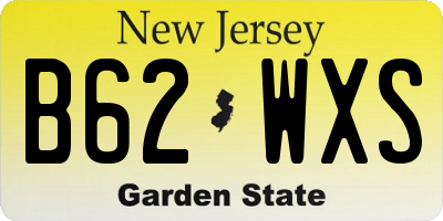 NJ license plate B62WXS