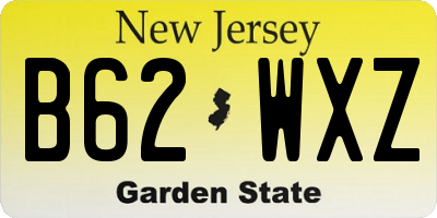 NJ license plate B62WXZ
