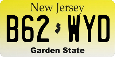 NJ license plate B62WYD