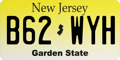 NJ license plate B62WYH