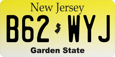 NJ license plate B62WYJ