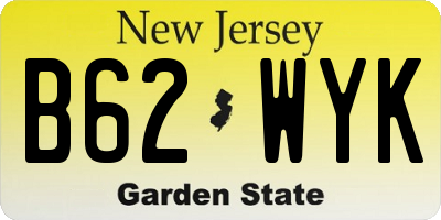 NJ license plate B62WYK