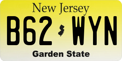 NJ license plate B62WYN