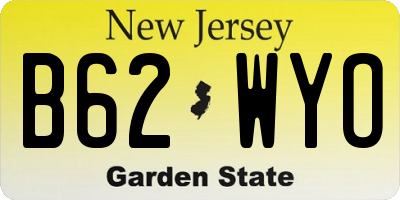 NJ license plate B62WYO