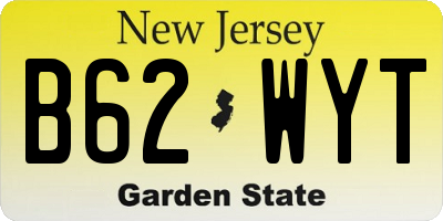 NJ license plate B62WYT