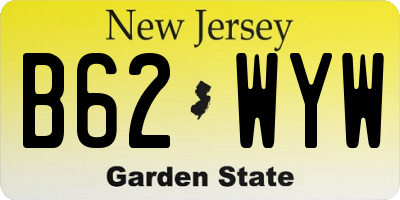 NJ license plate B62WYW