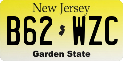 NJ license plate B62WZC