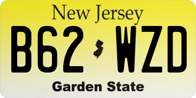 NJ license plate B62WZD