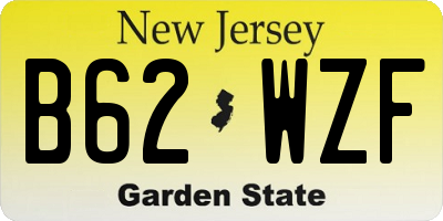 NJ license plate B62WZF