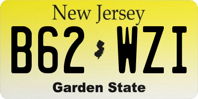 NJ license plate B62WZI