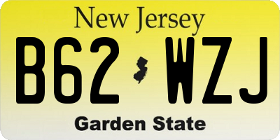 NJ license plate B62WZJ