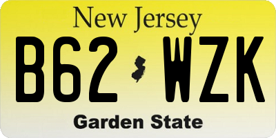 NJ license plate B62WZK