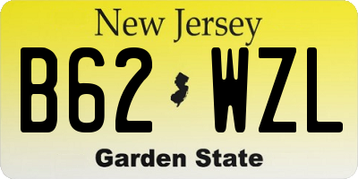 NJ license plate B62WZL