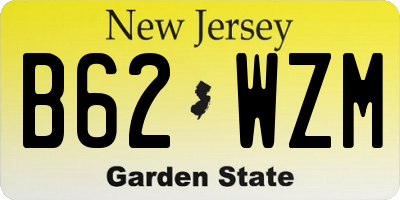 NJ license plate B62WZM