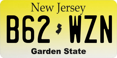 NJ license plate B62WZN