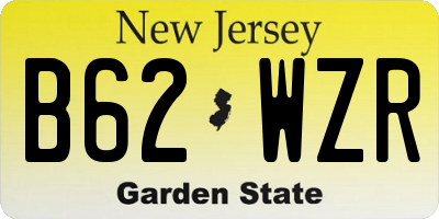 NJ license plate B62WZR