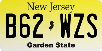 NJ license plate B62WZS