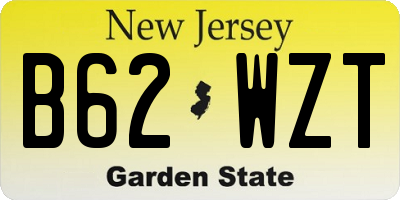 NJ license plate B62WZT