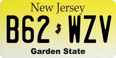 NJ license plate B62WZV