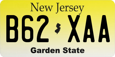 NJ license plate B62XAA