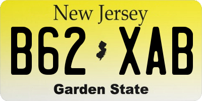 NJ license plate B62XAB