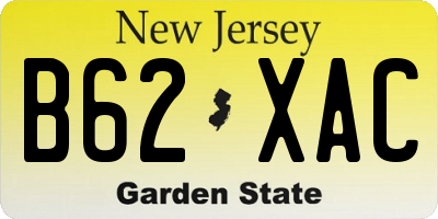 NJ license plate B62XAC