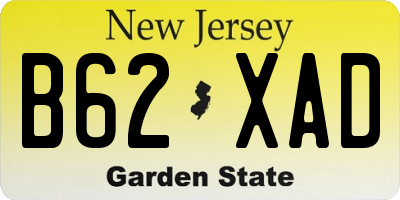 NJ license plate B62XAD
