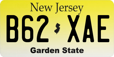 NJ license plate B62XAE