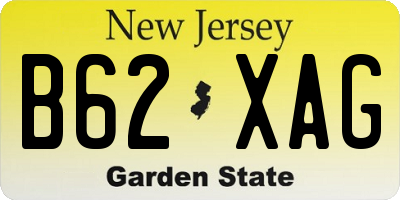 NJ license plate B62XAG