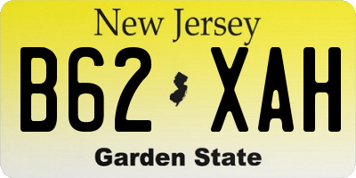 NJ license plate B62XAH