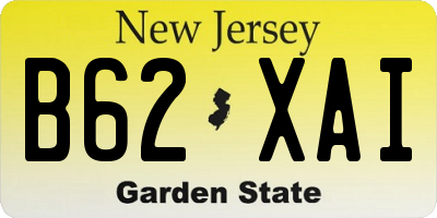 NJ license plate B62XAI