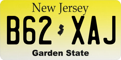 NJ license plate B62XAJ