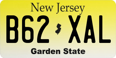 NJ license plate B62XAL