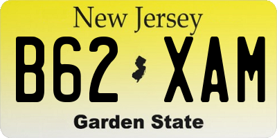 NJ license plate B62XAM