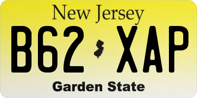 NJ license plate B62XAP