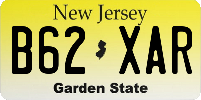 NJ license plate B62XAR