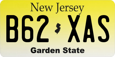 NJ license plate B62XAS