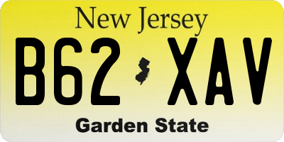 NJ license plate B62XAV